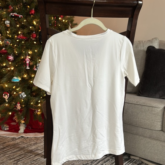Dudley Stephens White t-shirt v-neck - Picture 4 of 4